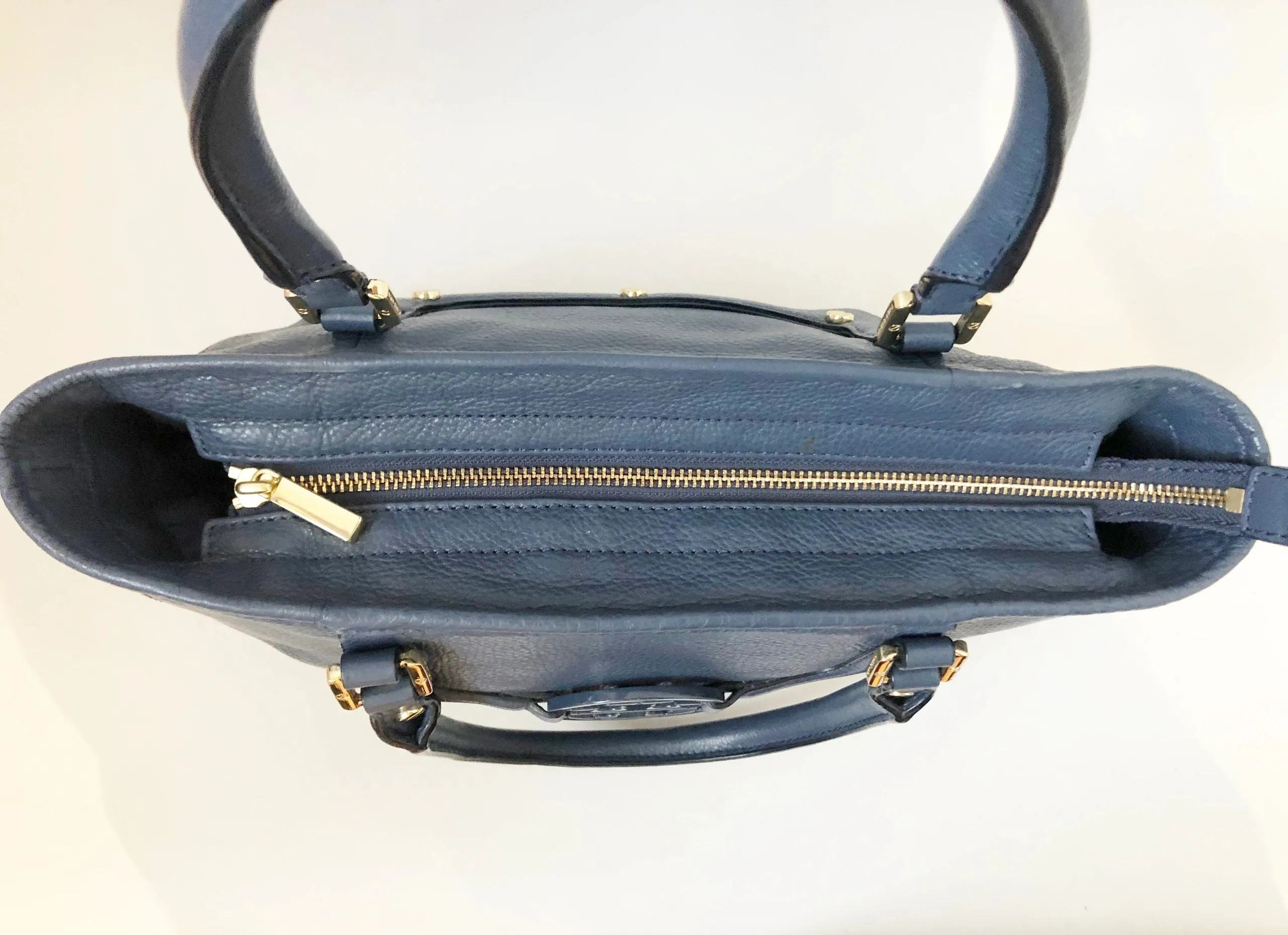 Blue Leather Satchel