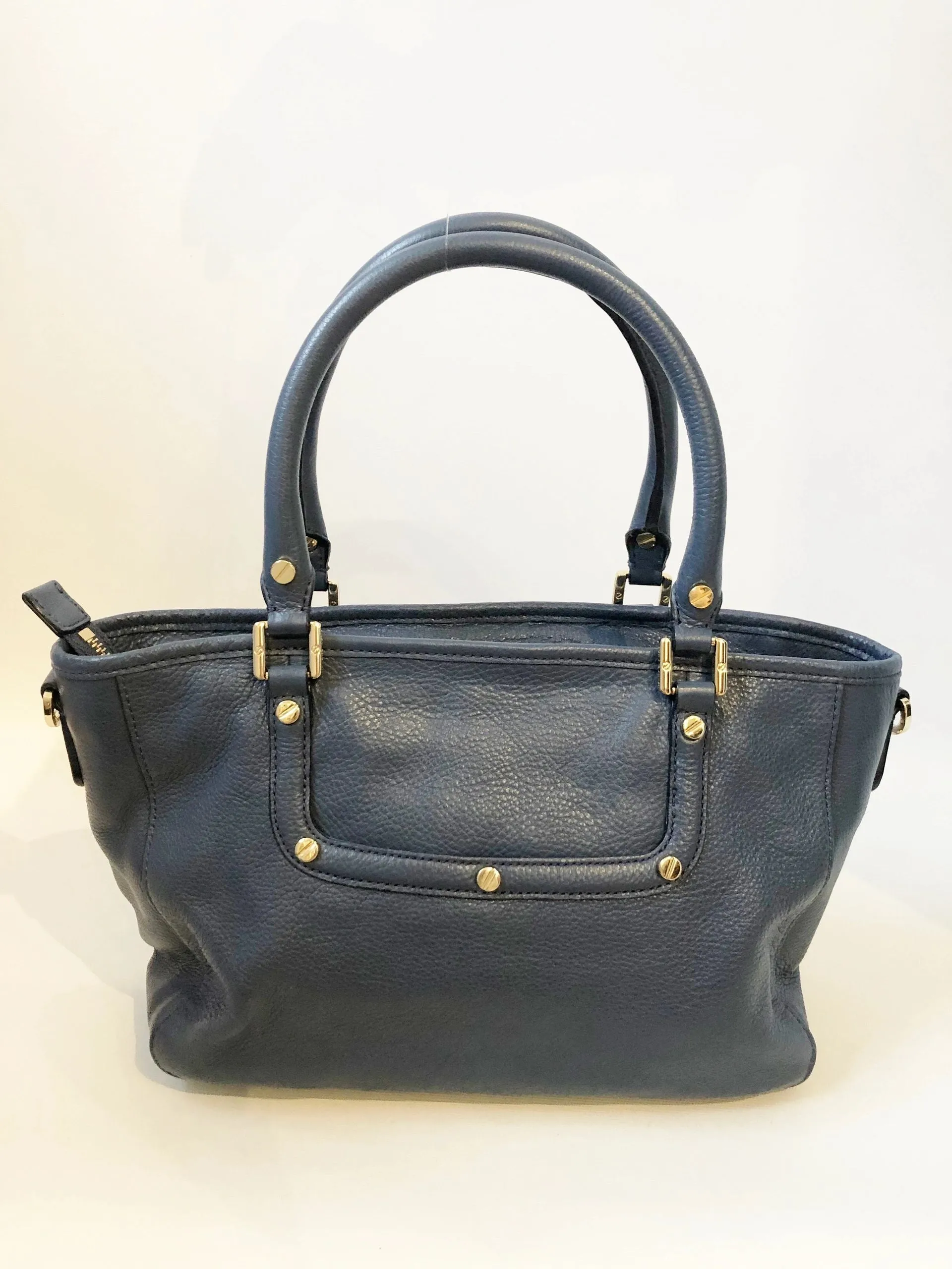 Blue Leather Satchel