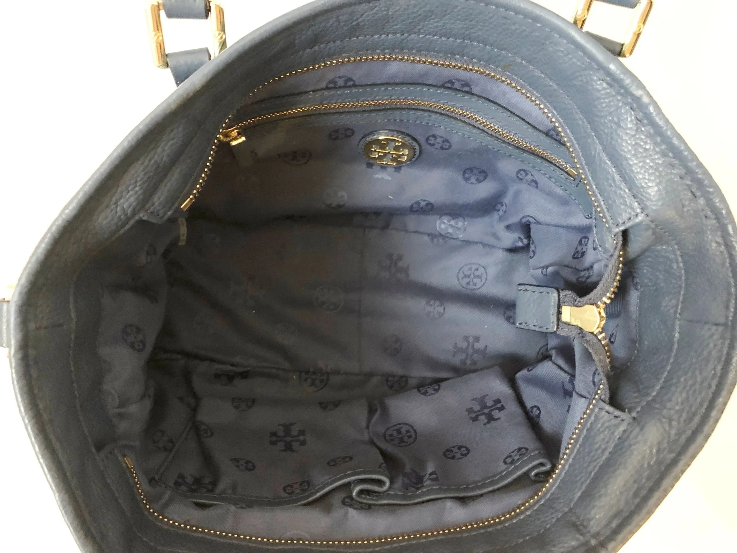 Blue Leather Satchel