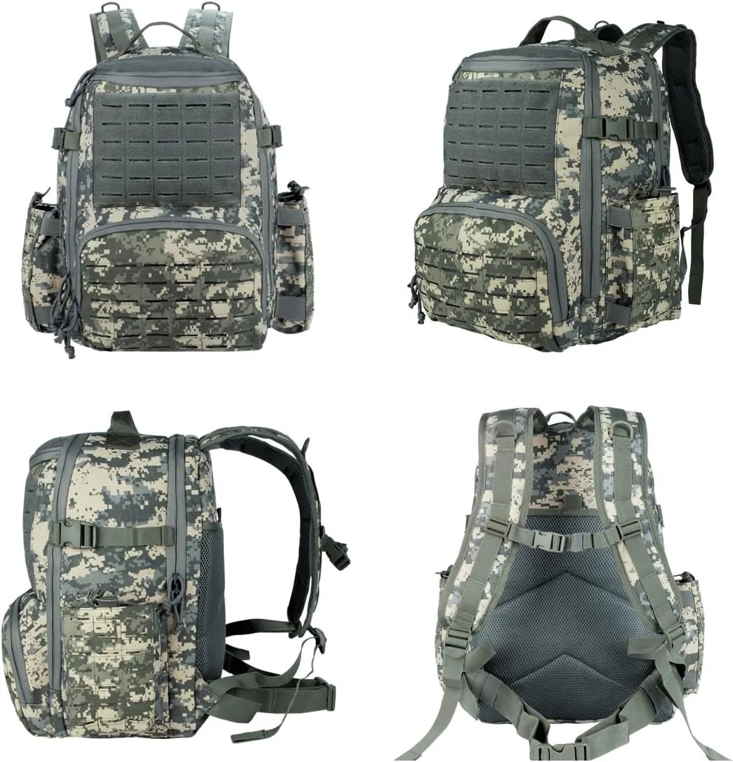 BOMTURN 50L Tactical Backpack Military Men: Molle Large Tactical Backpack Army 3 Day Bug Out Bag Rucksack with Bottle Holders