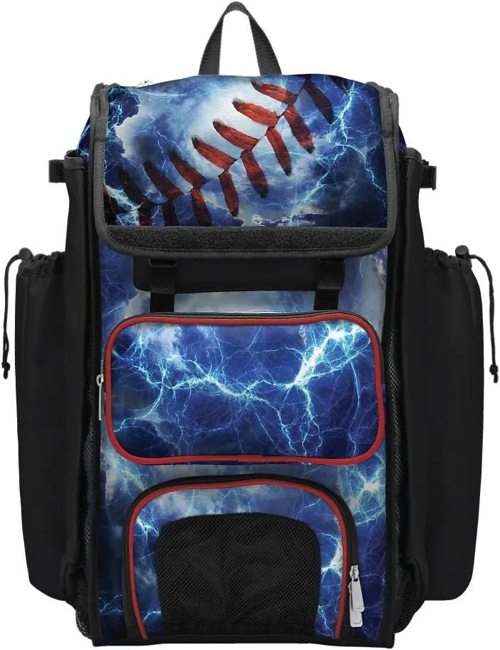 Boombah Catcher's Superpack Bat Bag 23-1/2" x 13-1/2" x 9-1/2" - The Natural Black/Red/White - Holds 4 Bats - Backpack Version (no Wheels)
