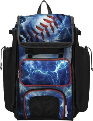 Boombah Catcher's Superpack Bat Bag 23-1/2" x 13-1/2" x 9-1/2" - The Natural Black/Red/White - Holds 4 Bats - Backpack Version (no Wheels)
