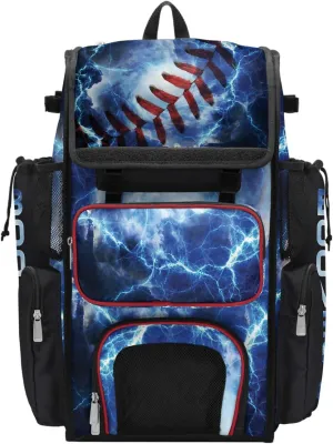 Boombah Superpack Bat Bag - Backpack Version (no wheels) - Holds 4 Bats - The Natural Black/Red/White