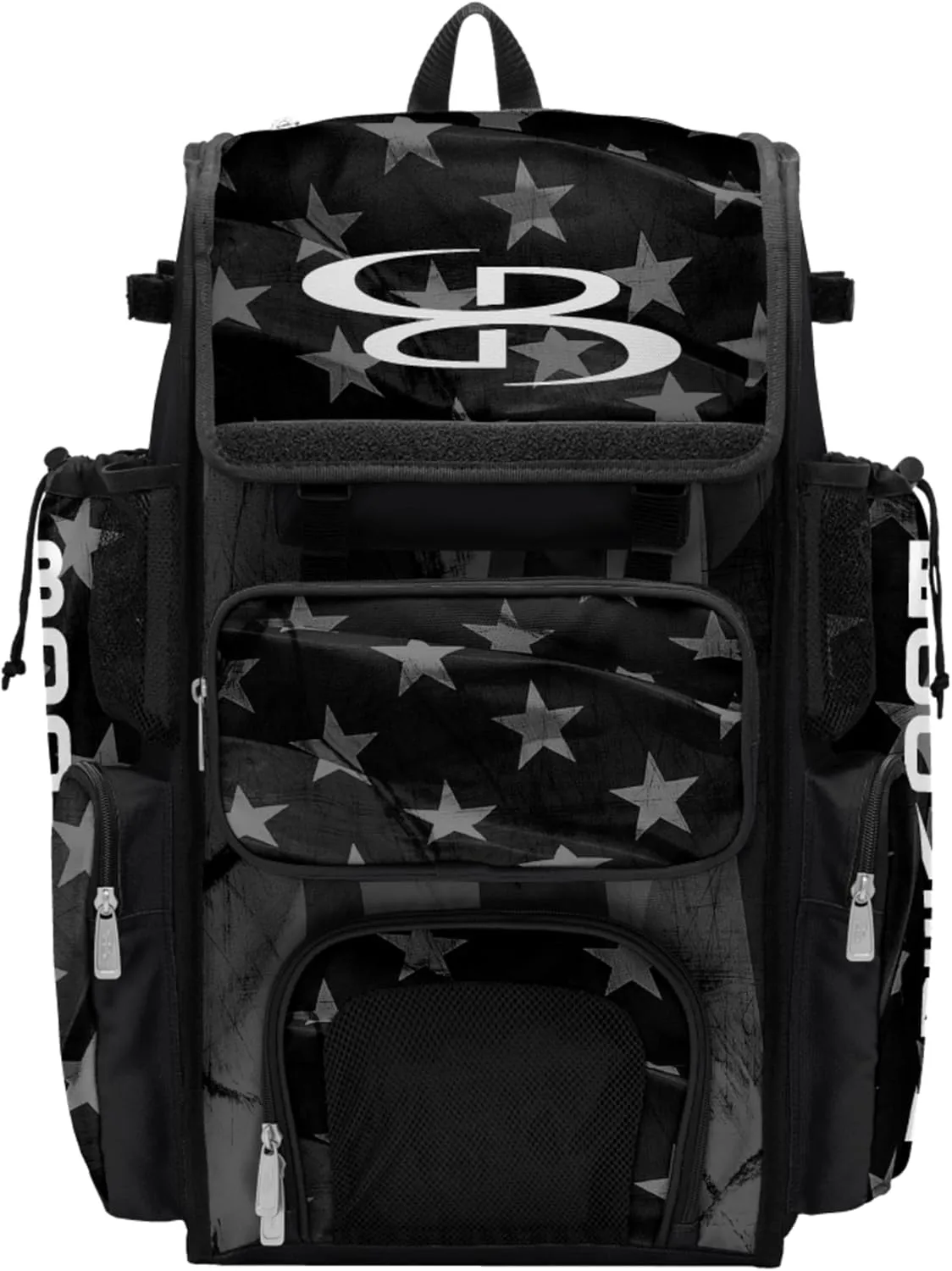 Boombah Superpack Bat Bag - Backpack Version (no wheels) - Holds 4 Bats - USA Delta Charcoal/Black/White