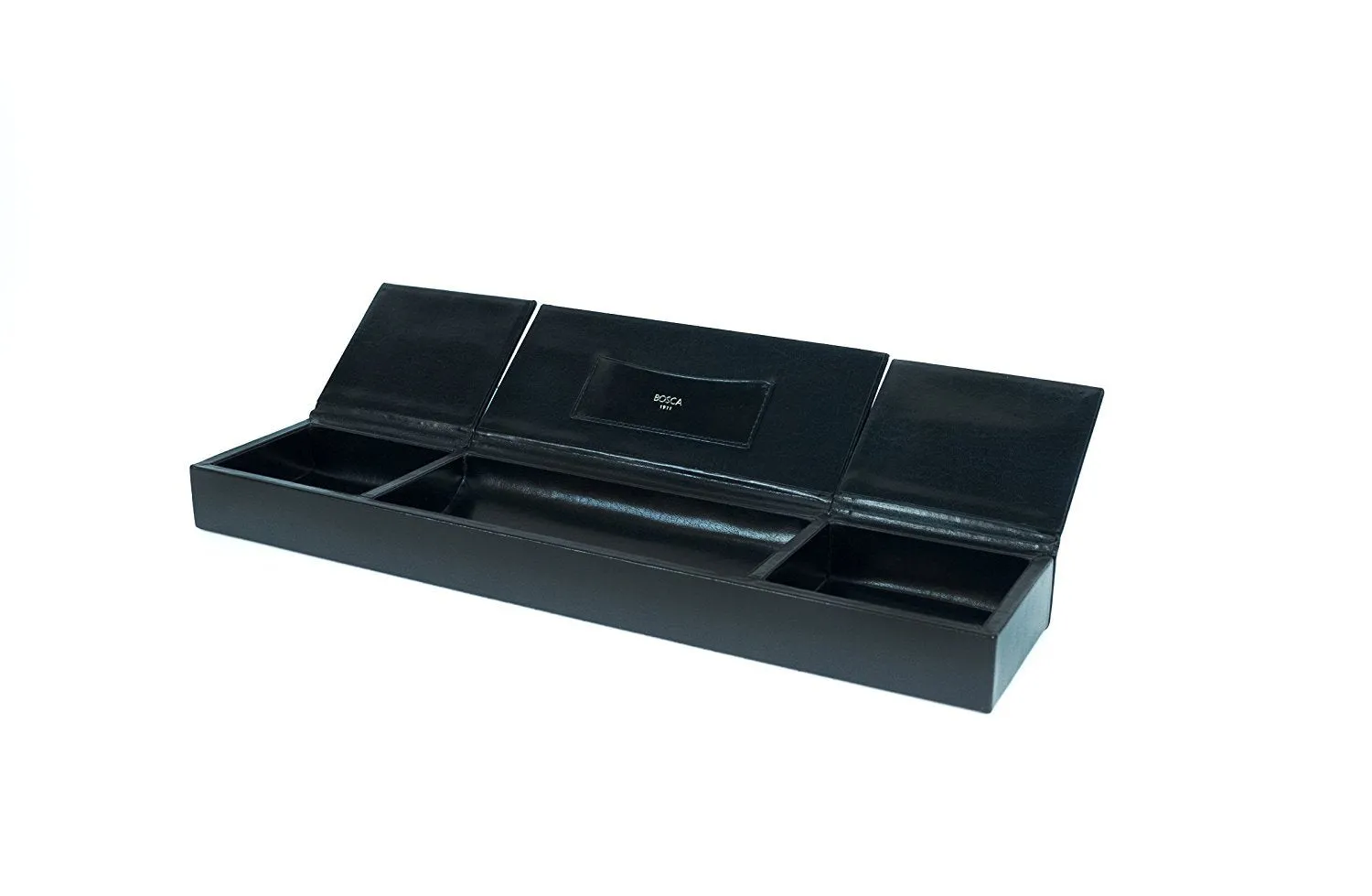 Bosca 3 Compartment Desk Organizer Old Leather
