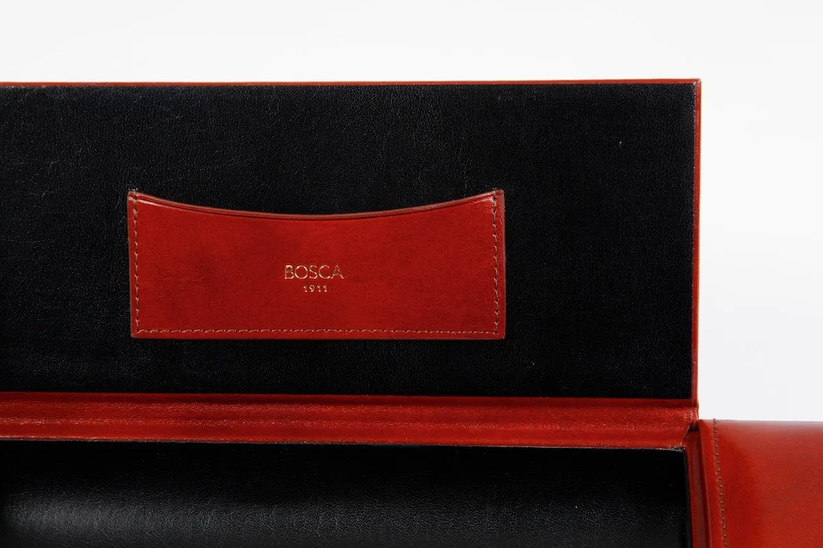 Bosca 3 Compartment Desk Organizer Old Leather