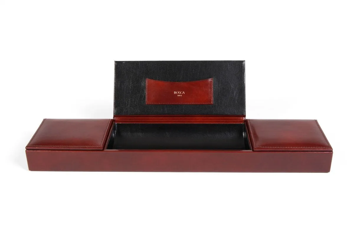 Bosca 3 Compartment Desk Organizer Old Leather