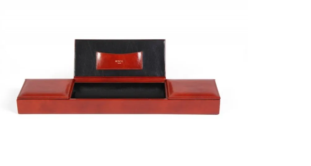 Bosca 3 Compartment Desk Organizer Old Leather