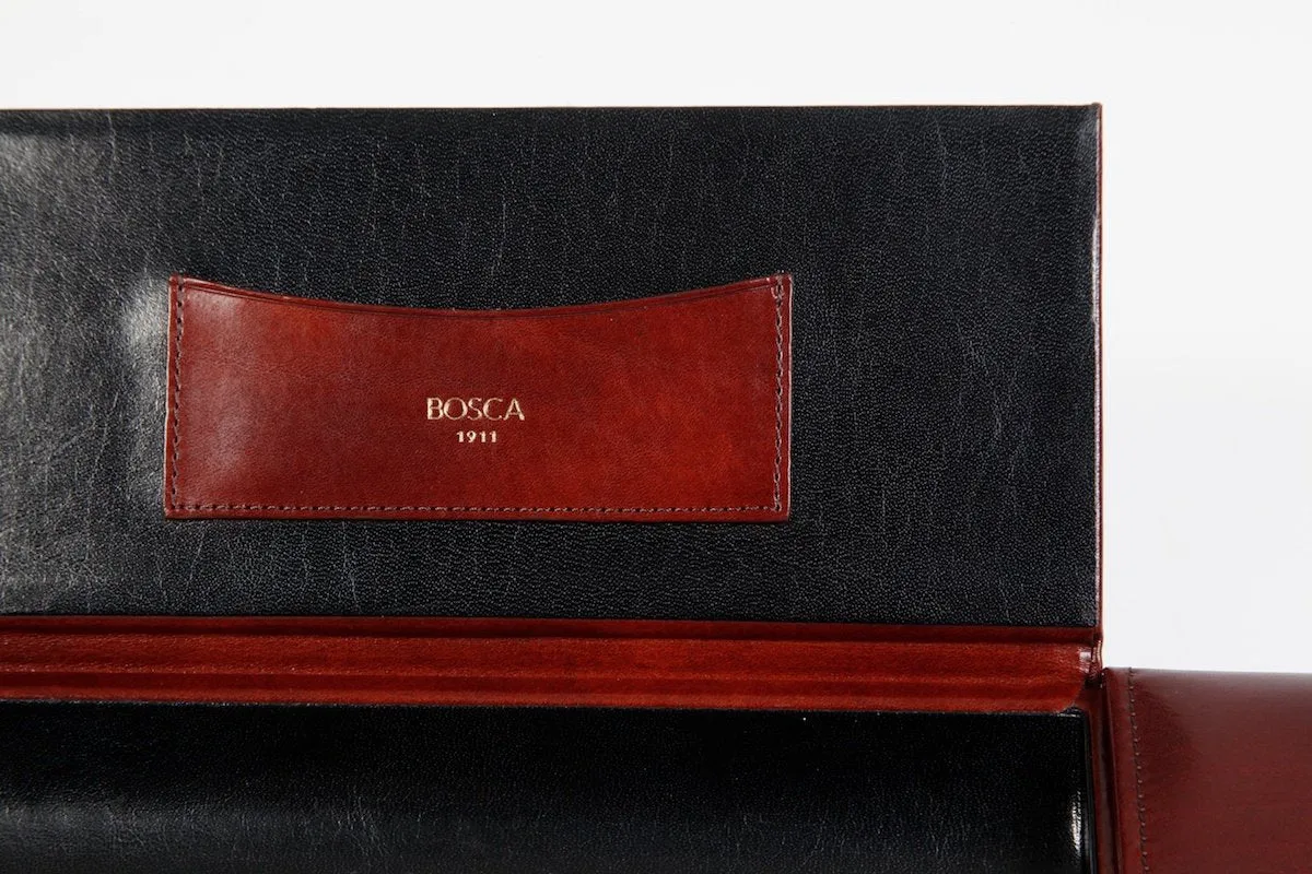 Bosca 3 Compartment Desk Organizer Old Leather