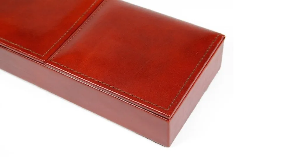 Bosca 3 Compartment Desk Organizer Old Leather