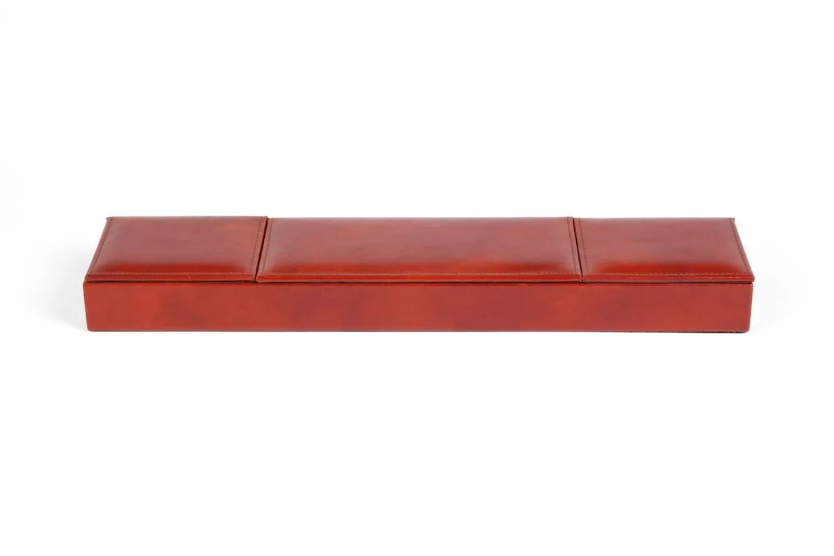 Bosca 3 Compartment Desk Organizer Old Leather