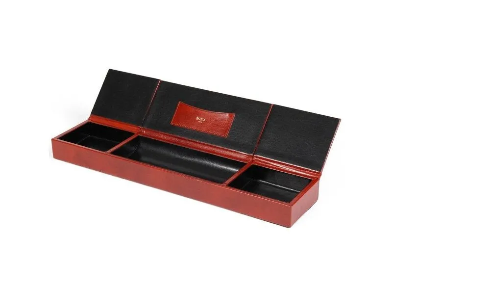 Bosca 3 Compartment Desk Organizer Old Leather