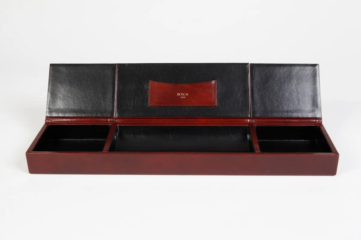 Bosca 3 Compartment Desk Organizer Old Leather