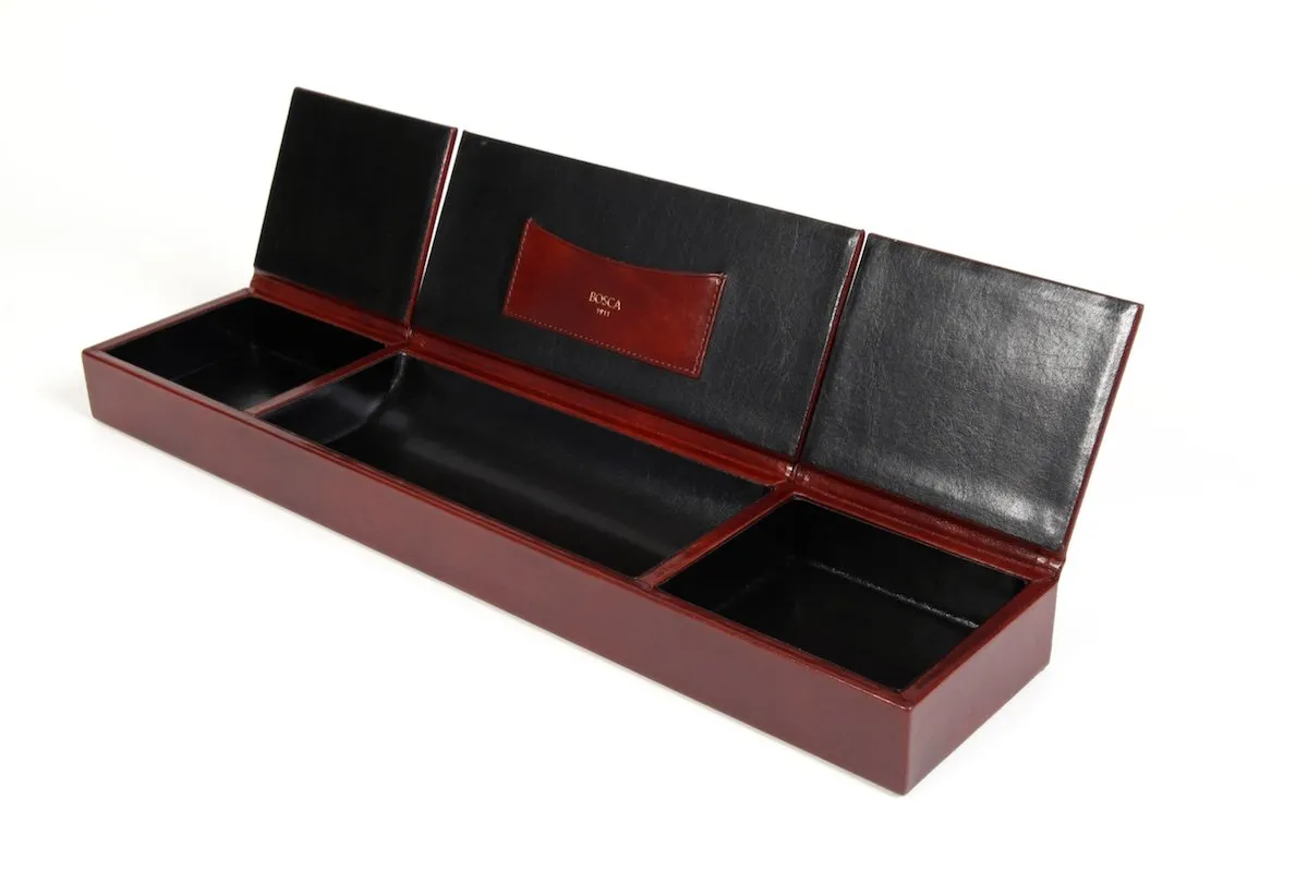Bosca 3 Compartment Desk Organizer Old Leather