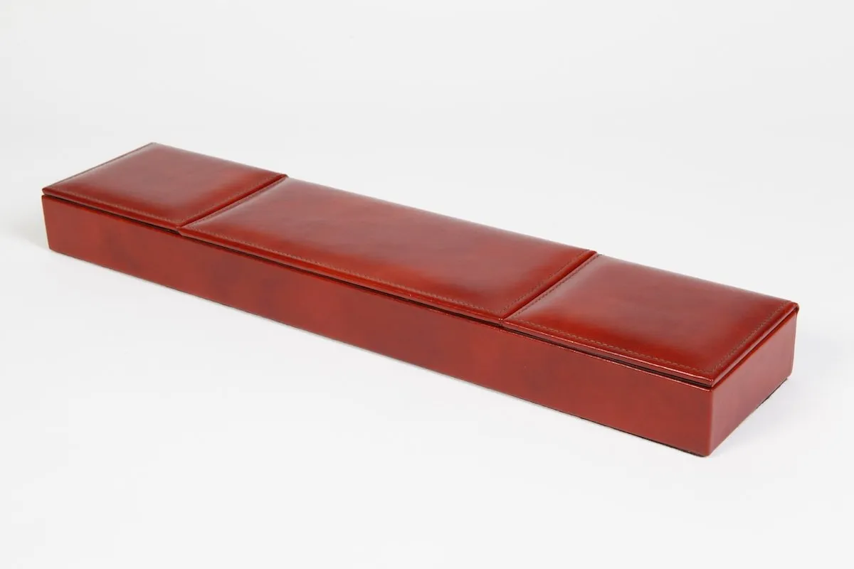 Bosca 3 Compartment Desk Organizer Old Leather