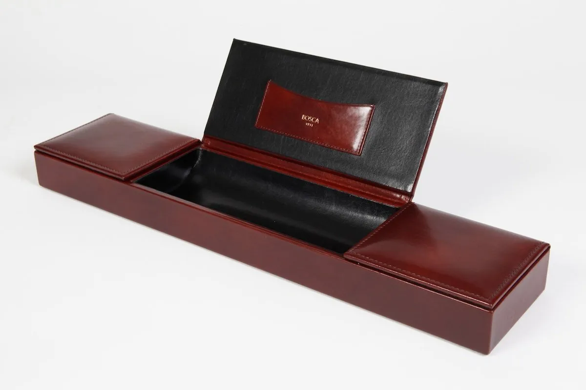 Bosca 3 Compartment Desk Organizer Old Leather