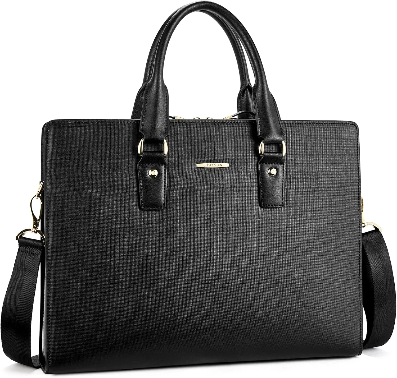 BOSTANTEN Leather Lawyers Briefcase Laptop Business Slim Bags for Men & Women