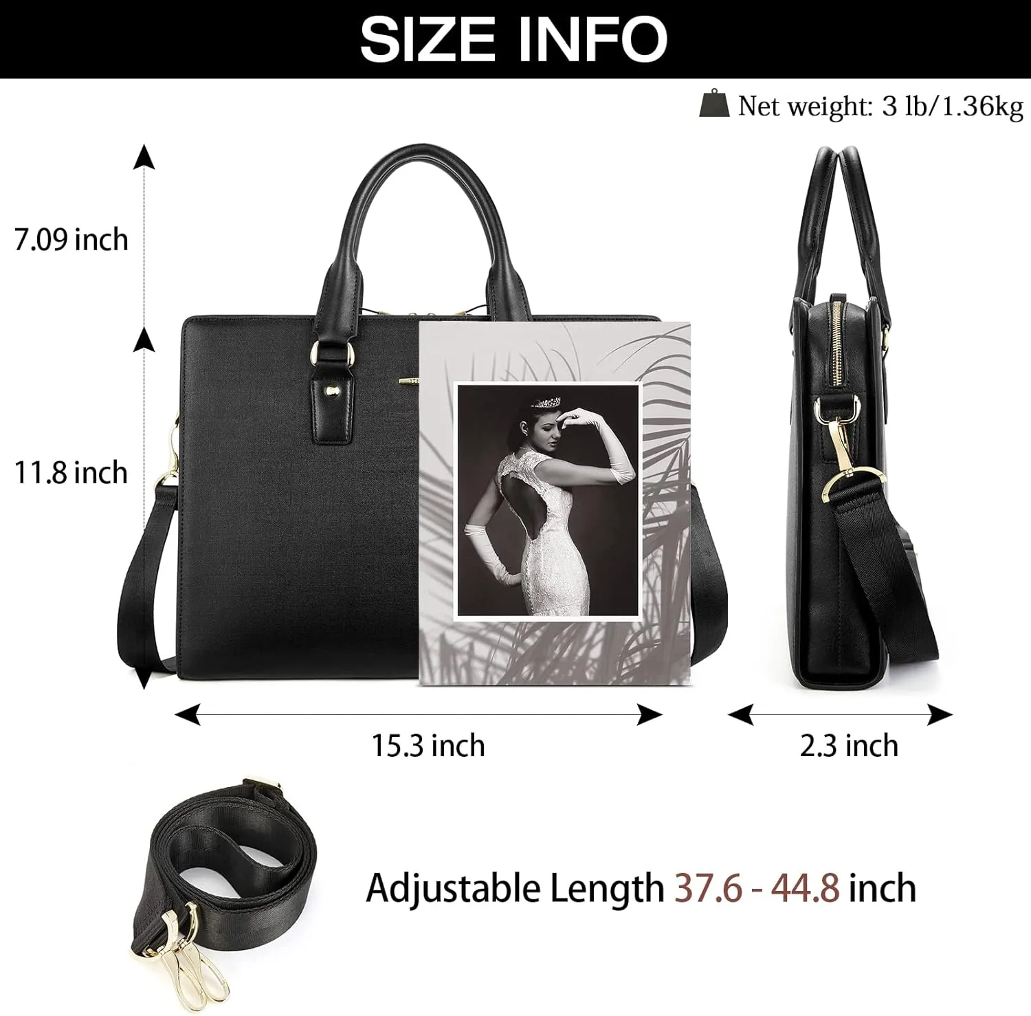 BOSTANTEN Leather Lawyers Briefcase Laptop Business Slim Bags for Men & Women