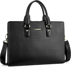 BOSTANTEN Leather Lawyers Briefcase Laptop Business Slim Bags for Men & Women