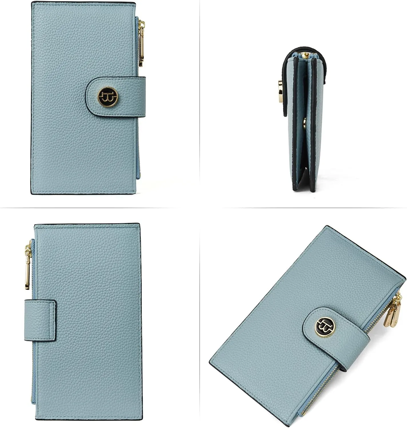 BOSTANTEN Leather Wallets for Women RFID Blocking Slim Bofild Purse Card Holder with Zipper Pocket