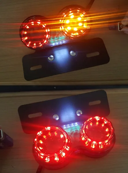 Brake Tail Light w/ License Plate Holder Harley Bobber Chopper E-Marked