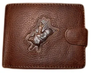 Brigalow Mens Distressed Leather Extendable Wallet - Bull Rider