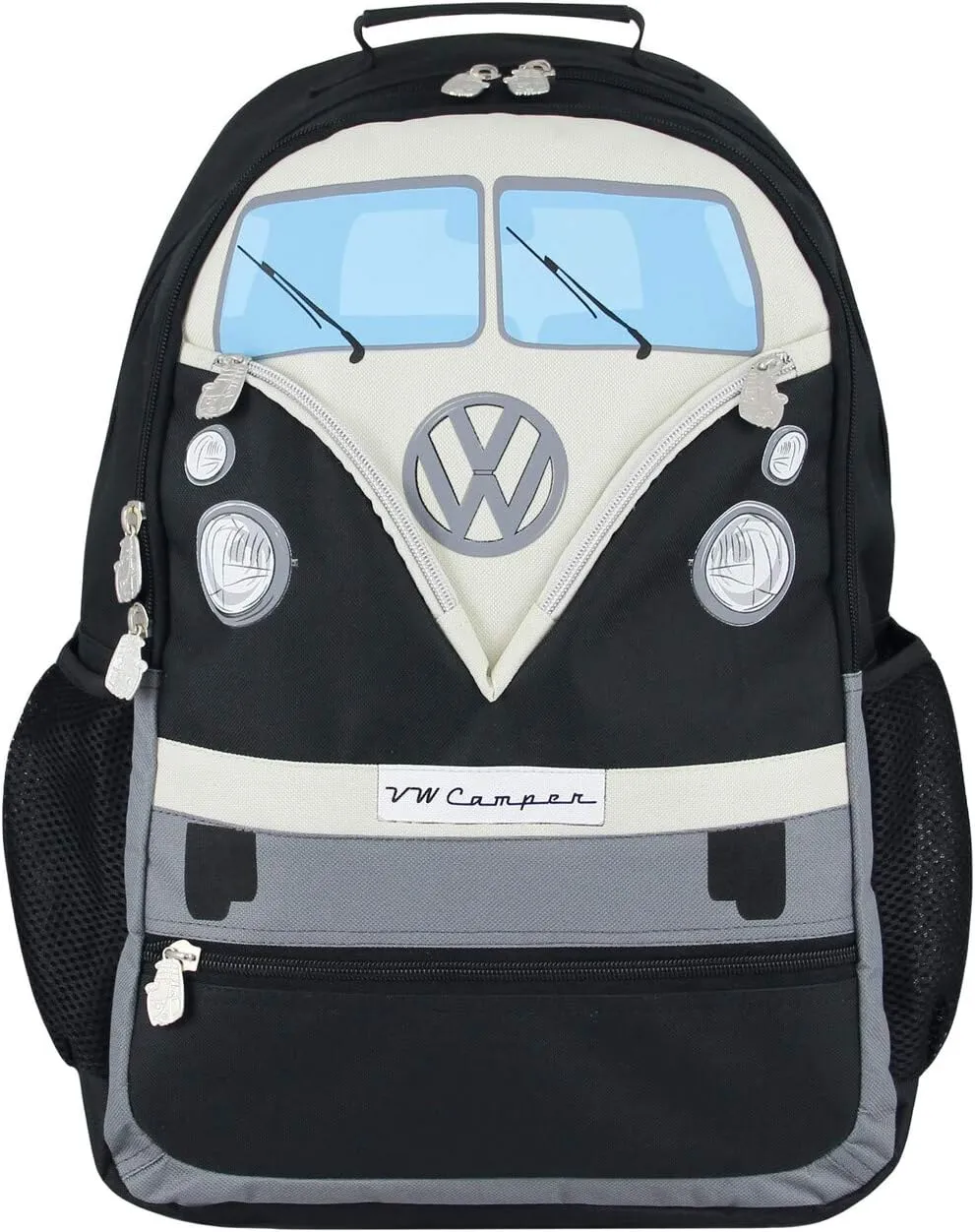 BRISA VW Collection - Volkswagen Hiking Laptop University Backpack in T1 Bus Campervan Design (30 L/7.9 gal/Large/Black)