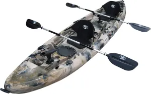 Brooklyn 12.5 Tandem 12 feet 8 inch Kayak W/Padded Seats, Paddles Included 2-3 Person Angler Kayak