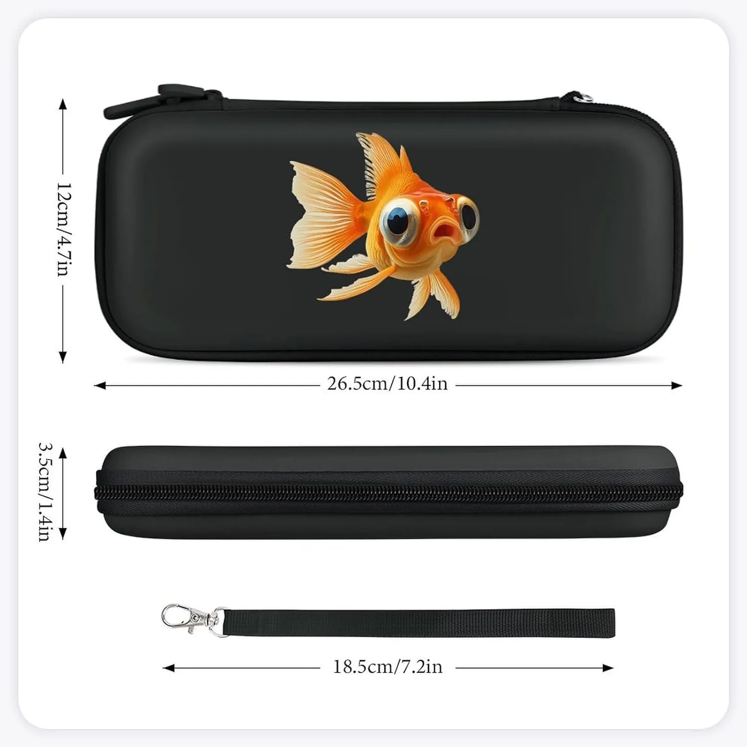 Bubble Eye Fish Compatible with Switch Carrying Case Hard Travel Game Bag Pouch with 15 Games Accessories