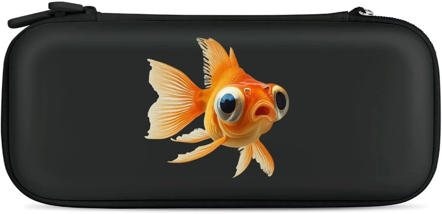 Bubble Eye Fish Compatible with Switch Carrying Case Hard Travel Game Bag Pouch with 15 Games Accessories