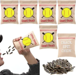 Bulyoou 6 Pack Softball Seed Sack Bags for Team Gift Seed Sack Personalize Sport Pouch Coin Purse Original Gift Bags for Softball Field Team Senior Night Party Favors