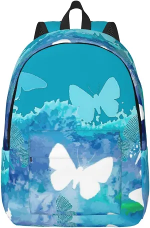 Butterflies Canvas Casual Lightweight Duffel Bag, Fashion Duffel Bag, Casual Daypack, Unisex Travel Backpack