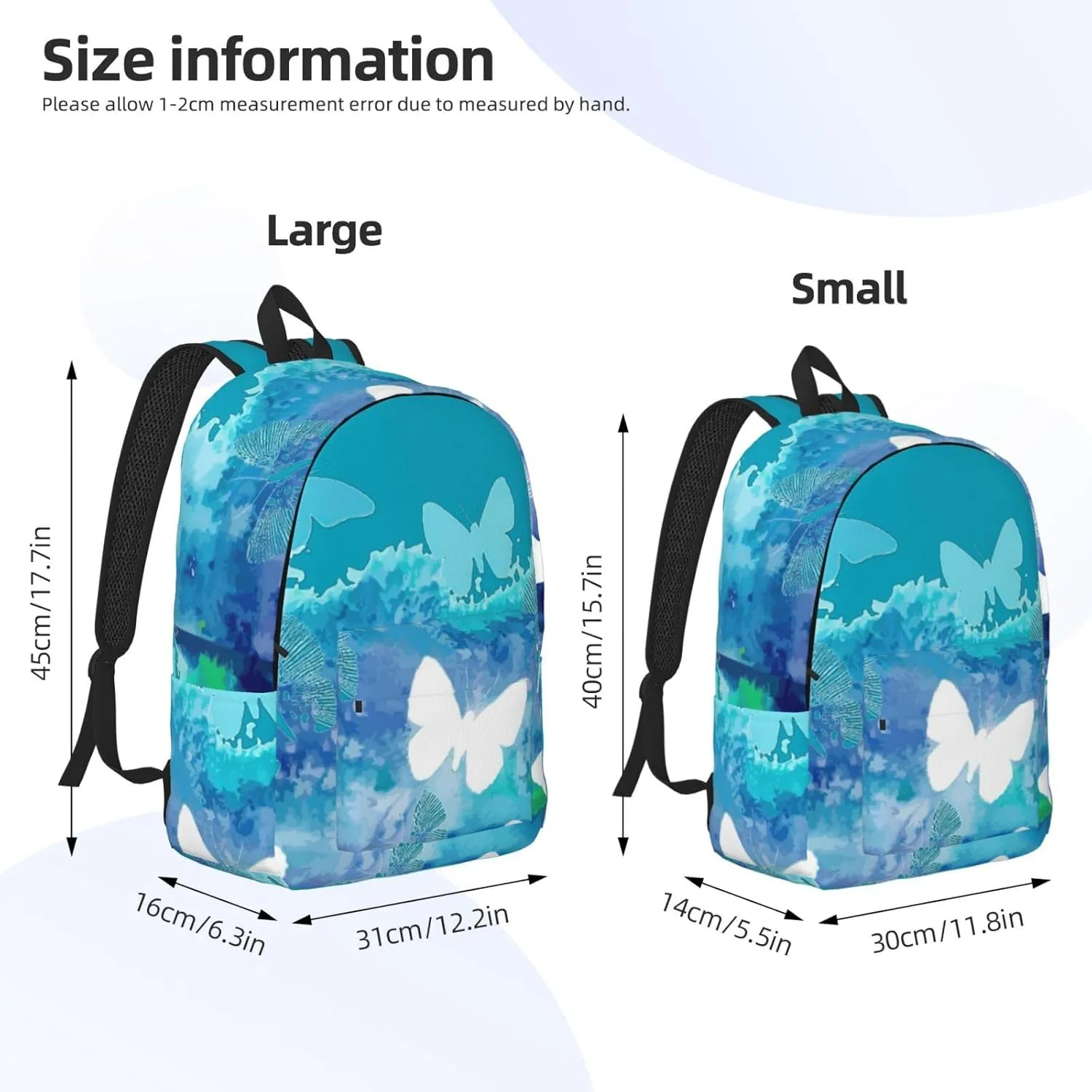 Butterflies Canvas Casual Lightweight Duffel Bag, Fashion Duffel Bag, Casual Daypack, Unisex Travel Backpack