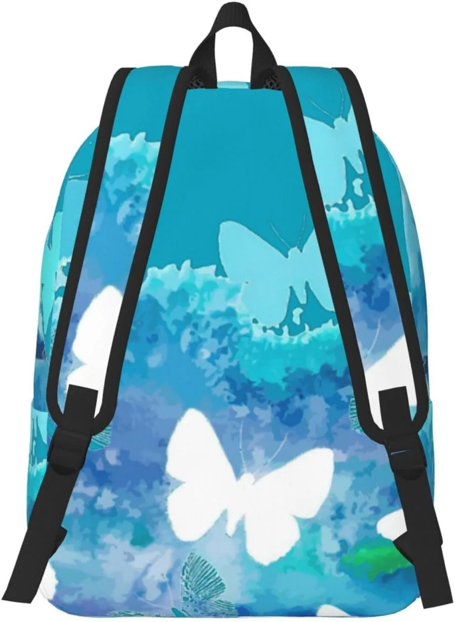Butterflies Canvas Casual Lightweight Duffel Bag, Fashion Duffel Bag, Casual Daypack, Unisex Travel Backpack