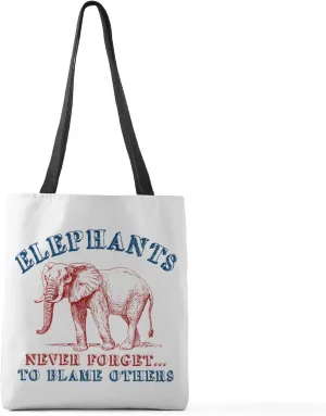 CafePress Elephants Never Forget... Medium Tote Bag Polyester Tote Bag 16"x16"