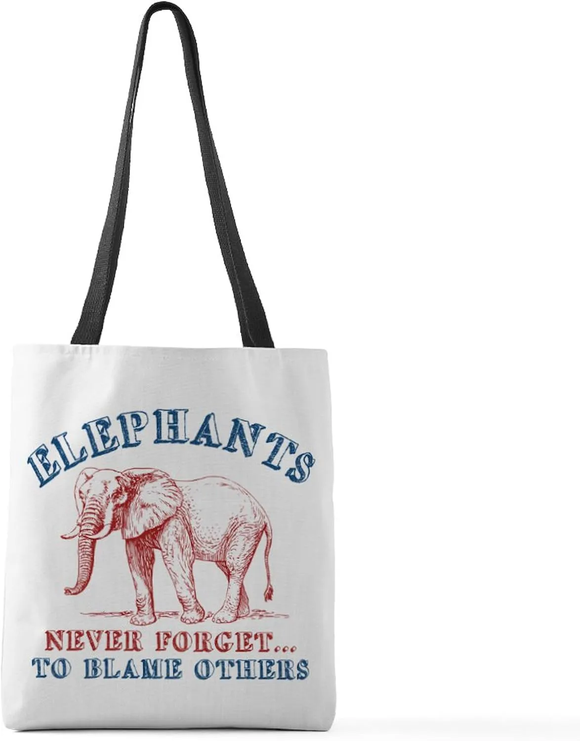CafePress Elephants Never Forget... Medium Tote Bag Polyester Tote Bag 16"x16"