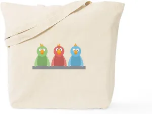 CafePress Funny Birds Tote Bag Reusable Natural Beige Canvas Shopping Bag