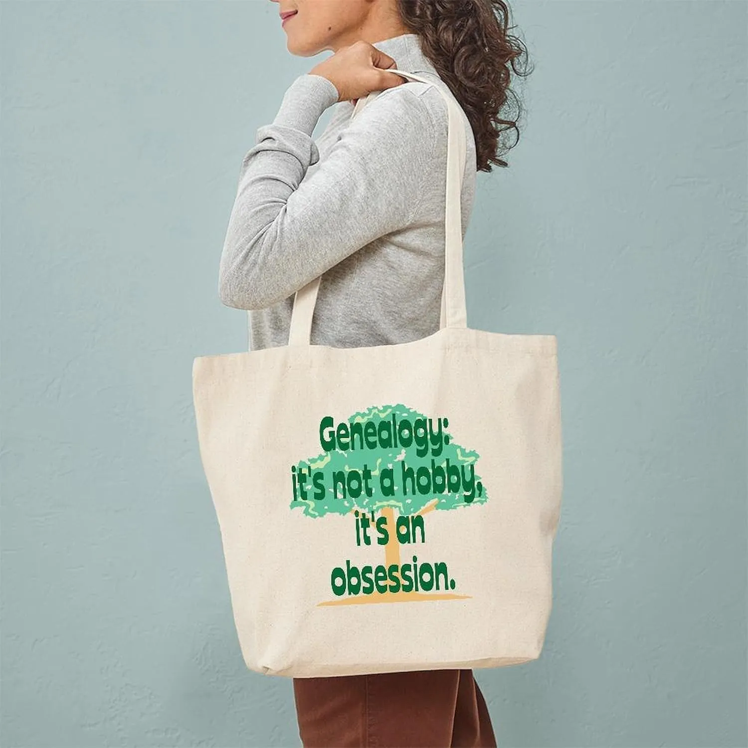 CafePress Genealogy Obsession Tote Bag Natural Canvas Tote Bag, Reusable Shopping Bag