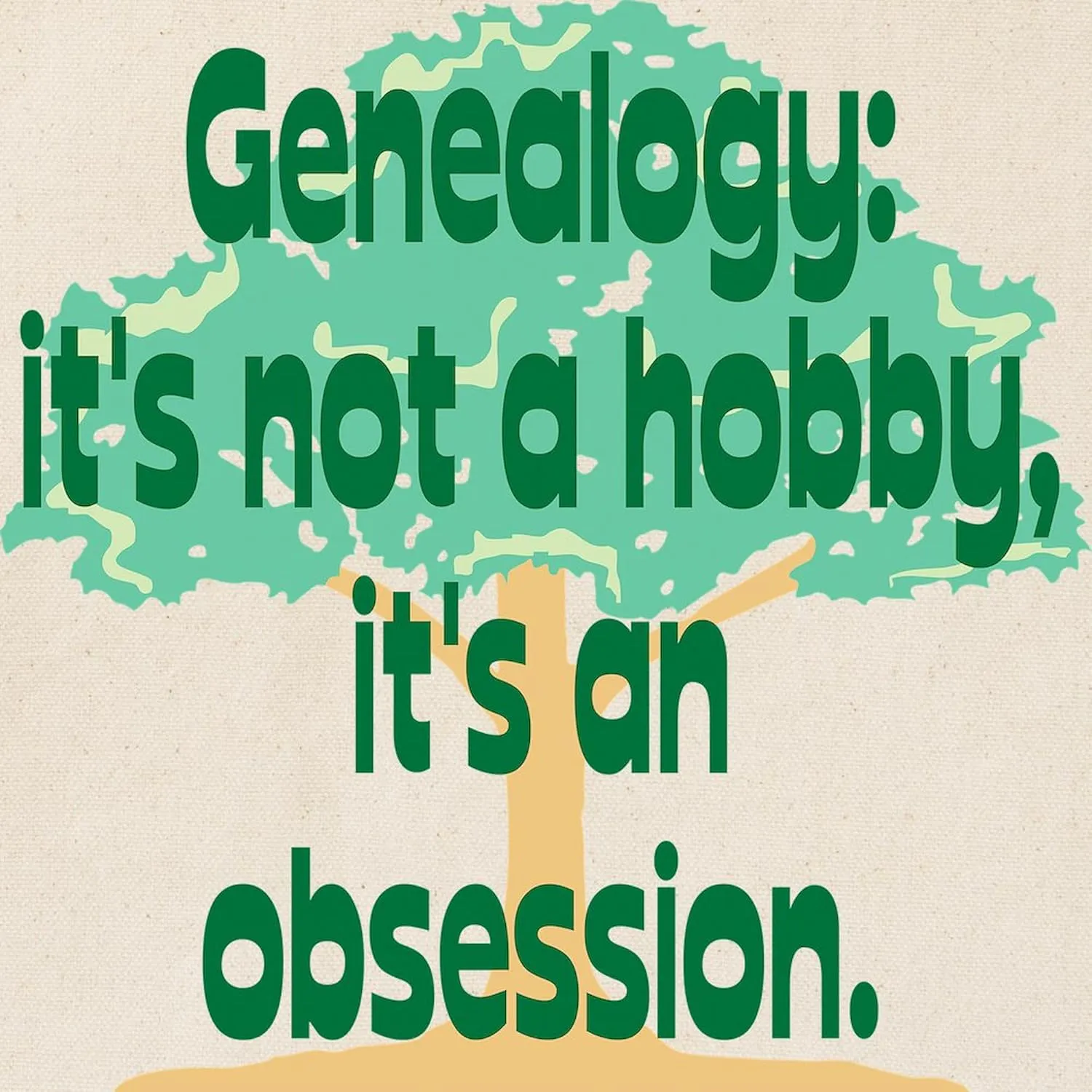 CafePress Genealogy Obsession Tote Bag Natural Canvas Tote Bag, Reusable Shopping Bag