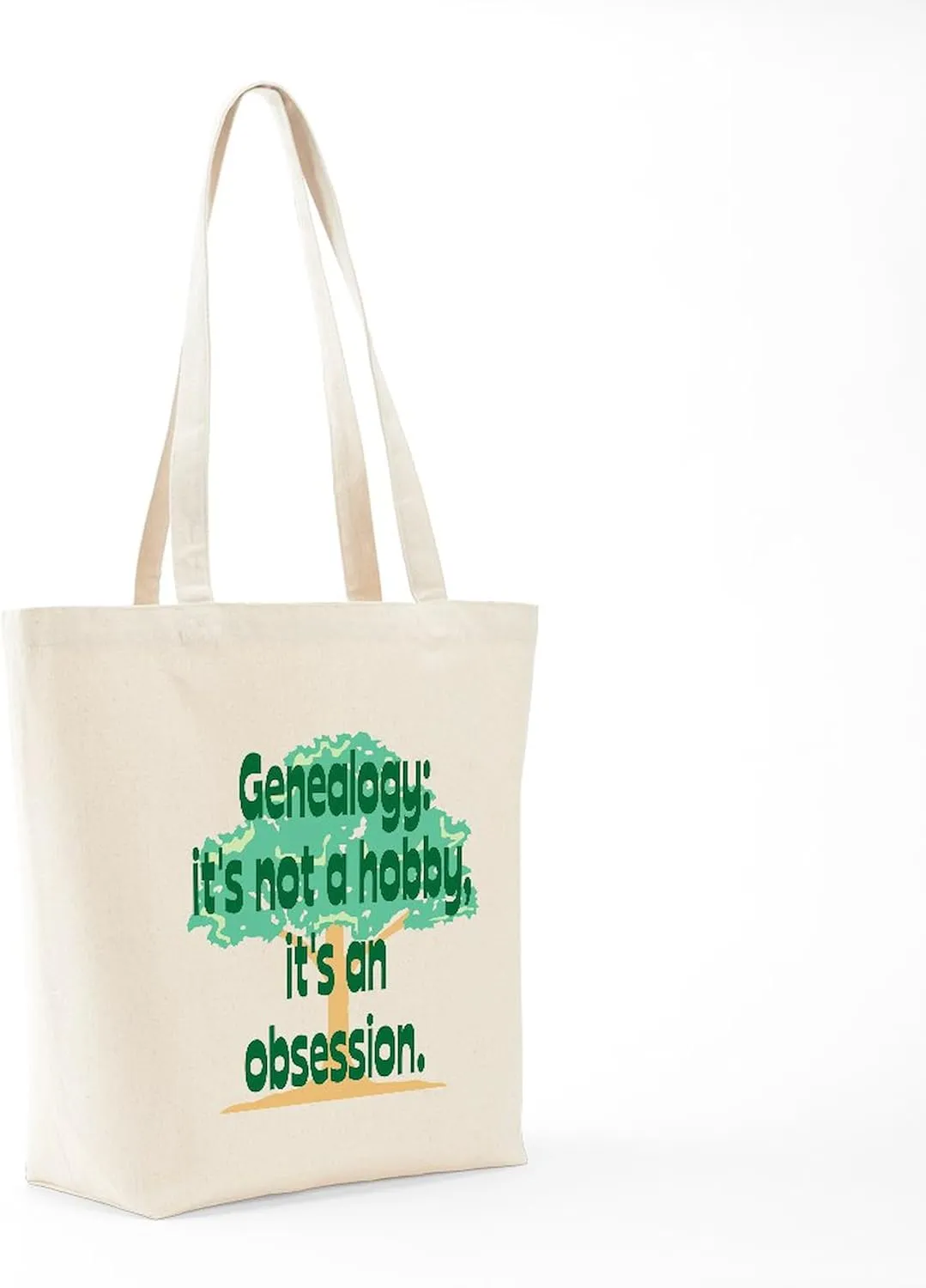 CafePress Genealogy Obsession Tote Bag Natural Canvas Tote Bag, Reusable Shopping Bag