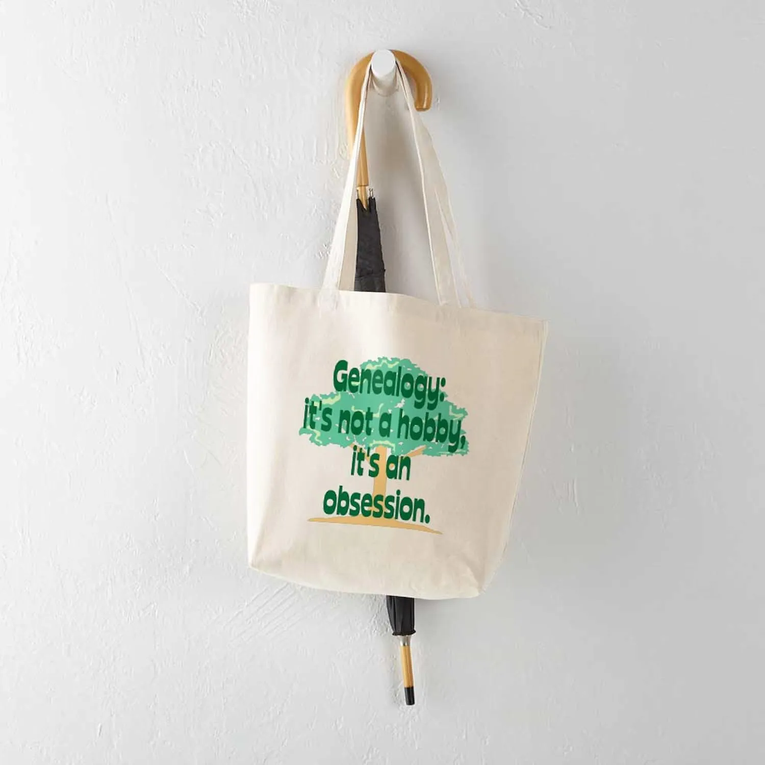CafePress Genealogy Obsession Tote Bag Natural Canvas Tote Bag, Reusable Shopping Bag