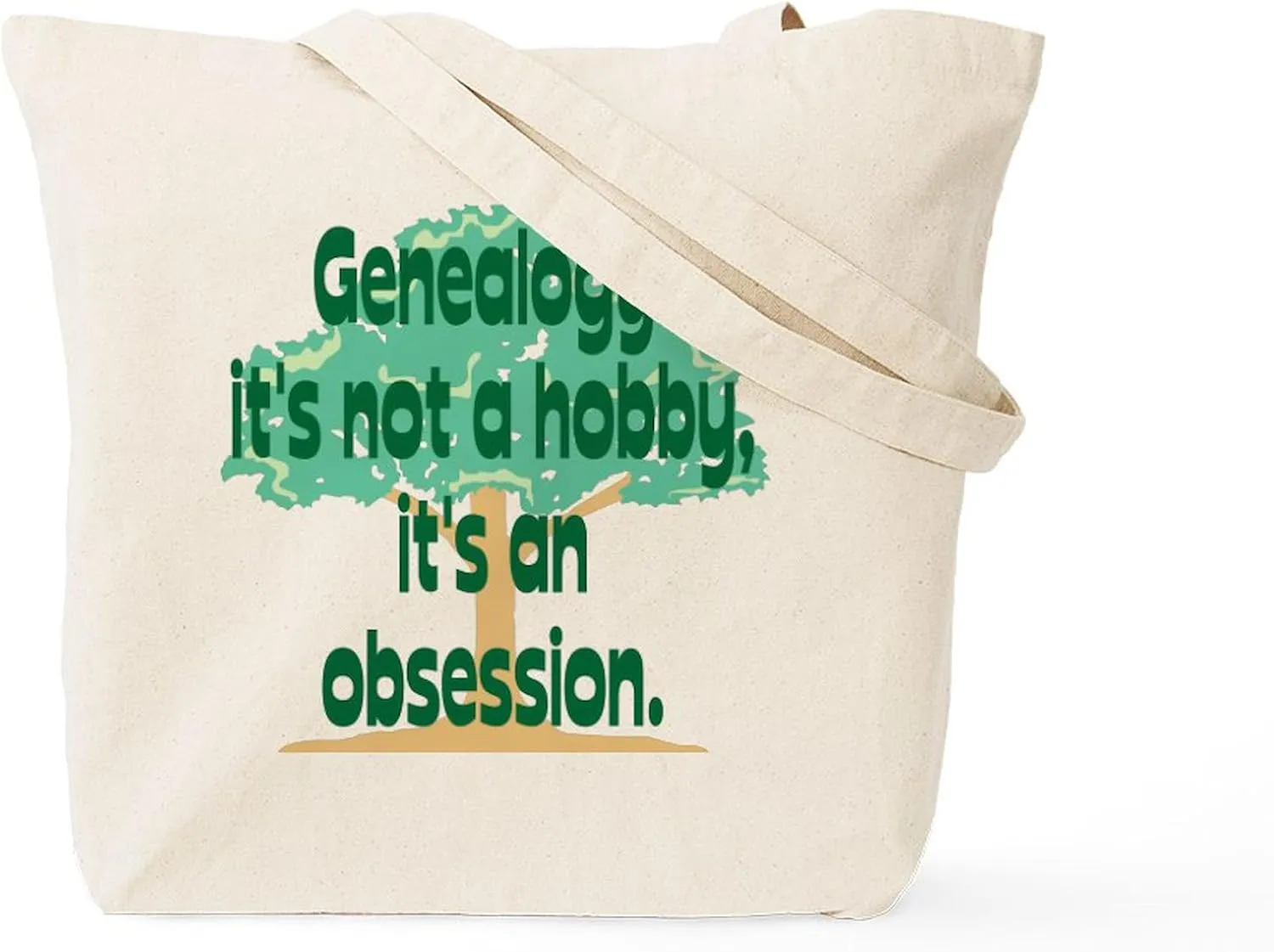 CafePress Genealogy Obsession Tote Bag Natural Canvas Tote Bag, Reusable Shopping Bag