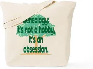 CafePress Genealogy Obsession Tote Bag Natural Canvas Tote Bag, Reusable Shopping Bag