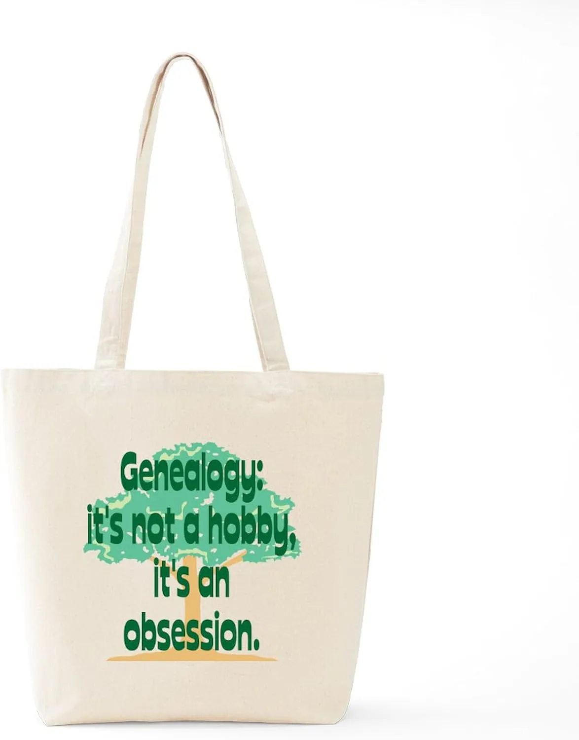CafePress Genealogy Obsession Tote Bag Natural Canvas Tote Bag, Reusable Shopping Bag