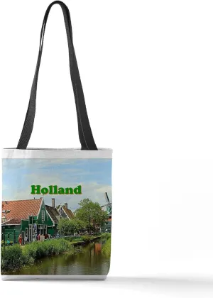 CafePress Holland: Dutch Windmill Village 13"x13" Reusable Grocery Shopping Sling Tote Bag