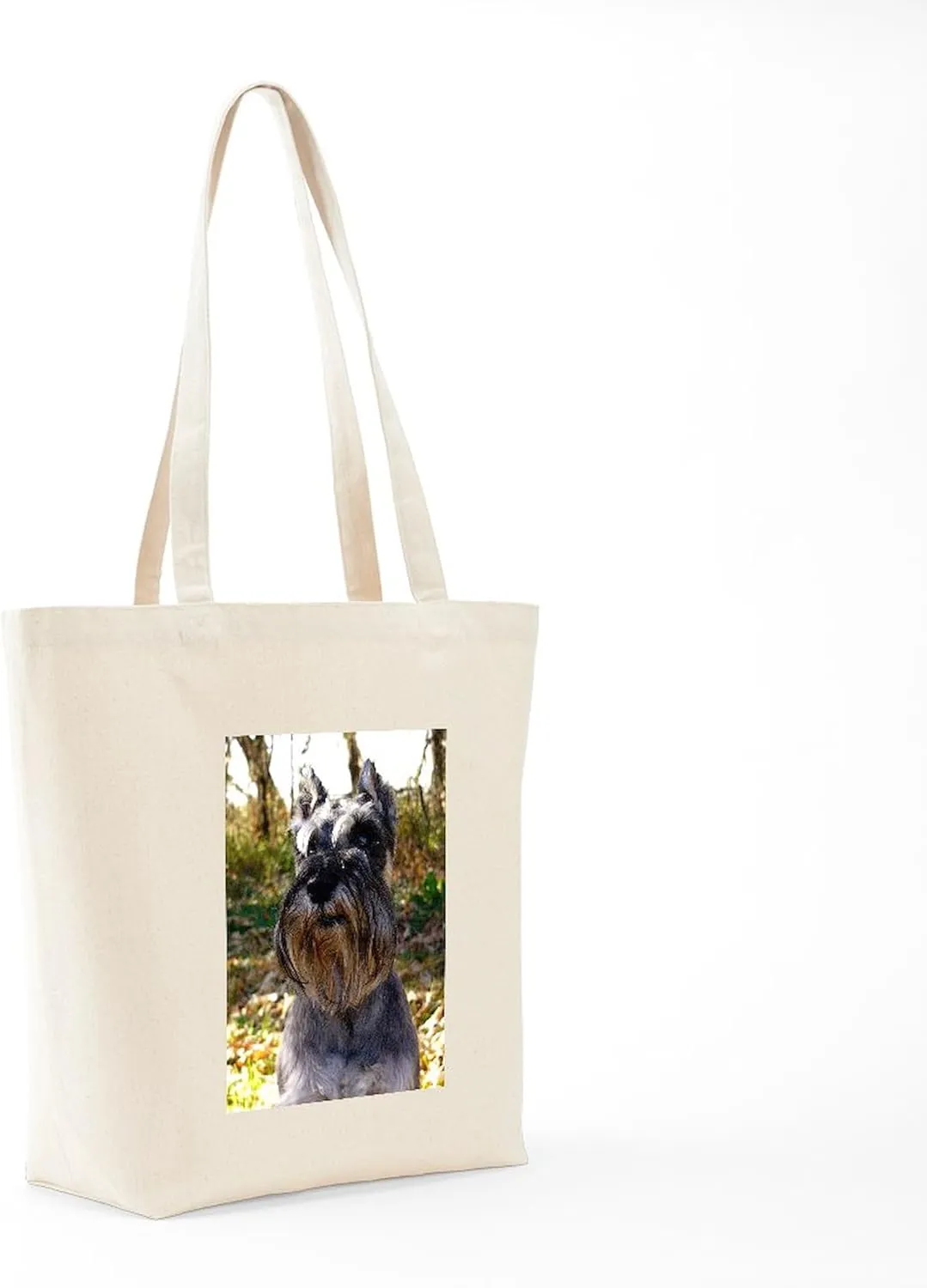 CafePress Schnauzer Portrait Tote Bag Reusable Natural Beige Canvas Shopping Bag