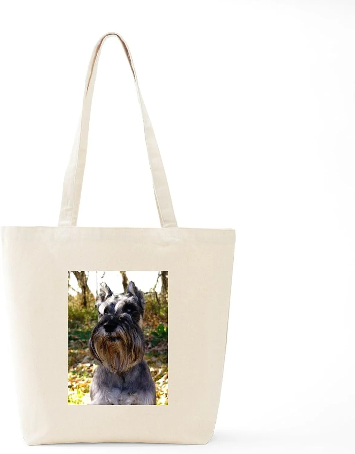 CafePress Schnauzer Portrait Tote Bag Reusable Natural Beige Canvas Shopping Bag