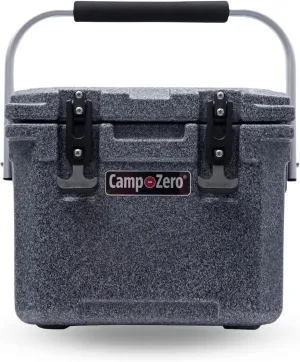 CAMP-ZERO 10L-10.6 Quart Portable Hard Cooler Ice Chest, Perfect for Drinks, Lunch, Beach, Picnics, Boating, Camping and Travel with 2 Molded-in Cup Holders and Folding Aluminum Handle