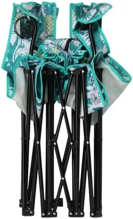 Camping Chairs, Folding Double Chair with Removable Umbrella, Cup Holders, Cooler Bag, Side Pocket & Carry Bag, for Beach, Outdoor, Sports, Concerts, Travel, Picnic