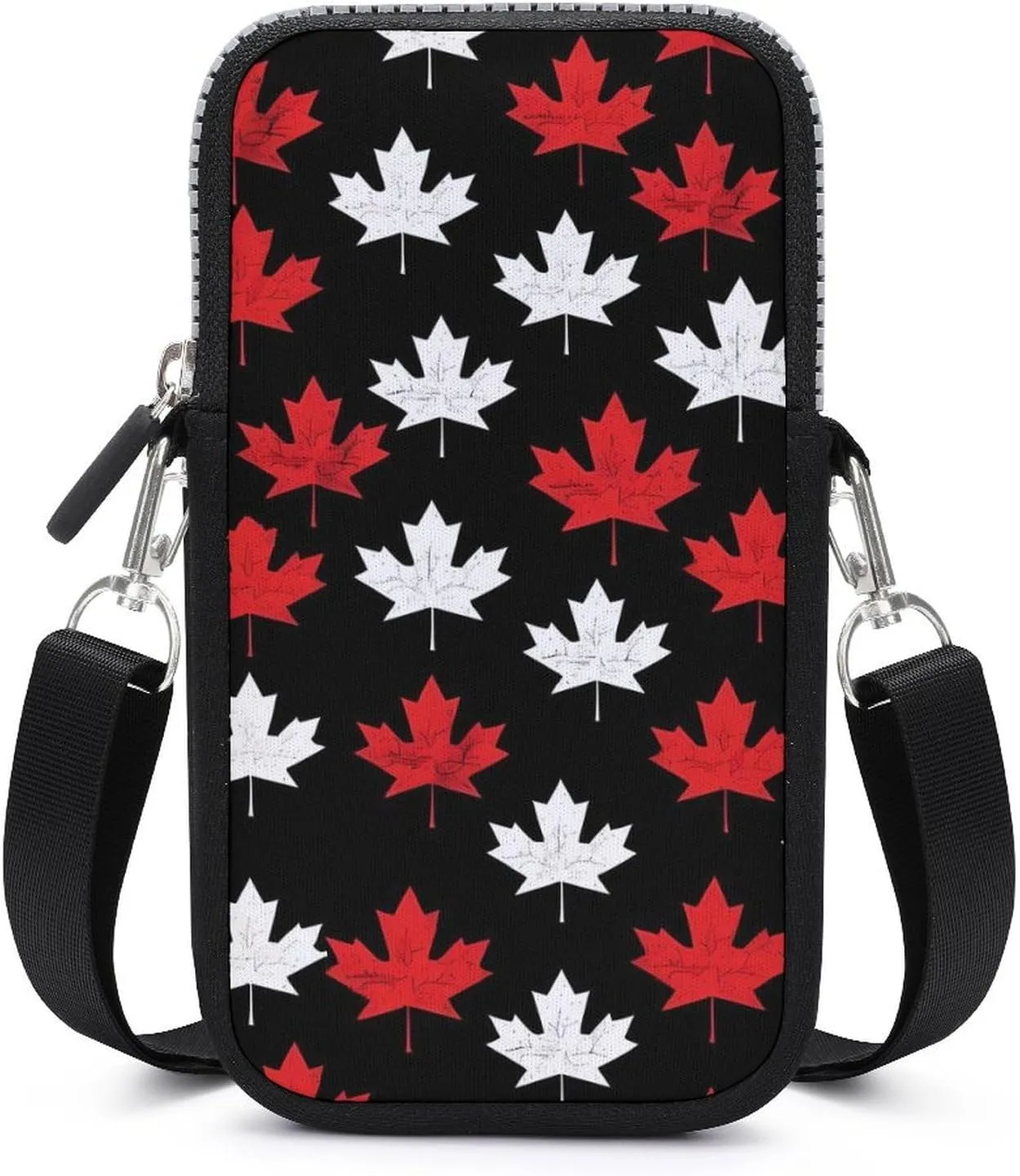 Canada Flag Maple Crossbody Phone Bag Mini Shoulder Bag Cute Cell Phone Purse for Men Women